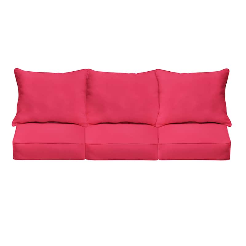 Sunbrella Hot Pink Indoor/Outdoor Sofa Pillow/Cushion Set, Corded - 23" x 25" x 5"