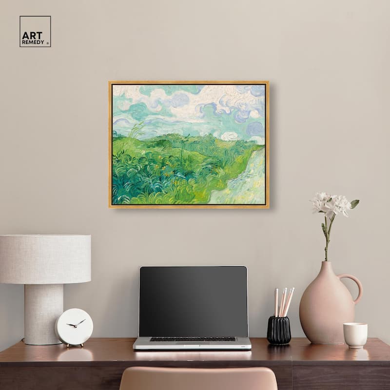 Green Wheat Fields Canvas by Art Remedy