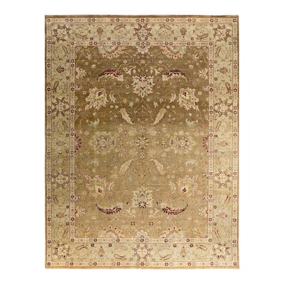Oushak One-of-a-Kind Hand-Knotted Area Rug, Beige - 9' 2" x 12' 2"