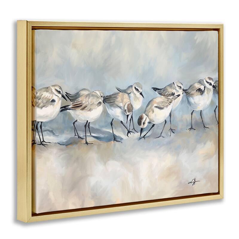 Stupell Sandpiper Birds Mirage Framed Floater Canvas Wall Art Design By Ramona Murdock