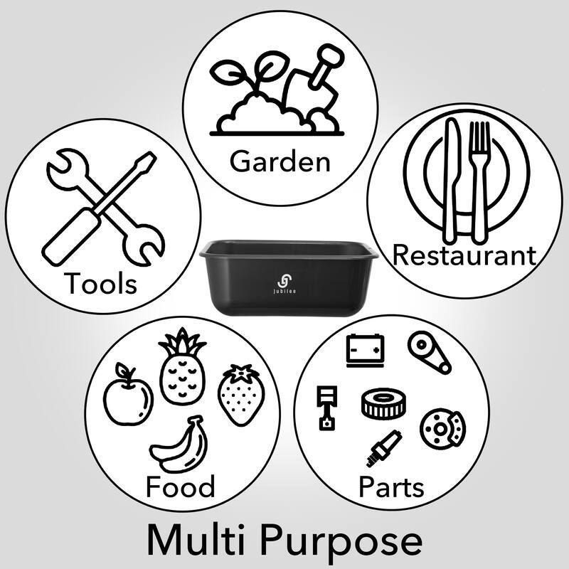 4Pk Commercial Bus Box Utility Tub Plastic Storage Dish Bin 11L - Black - 11 L