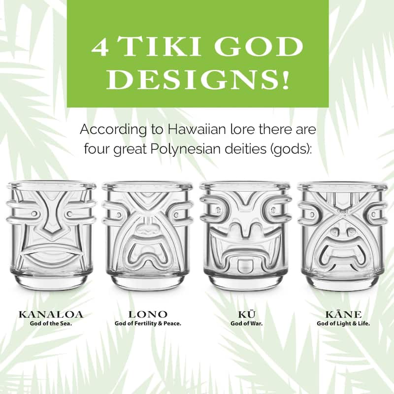 Final Touch Tiki Tumblers Set of 4 Tumblers - 12 Oz