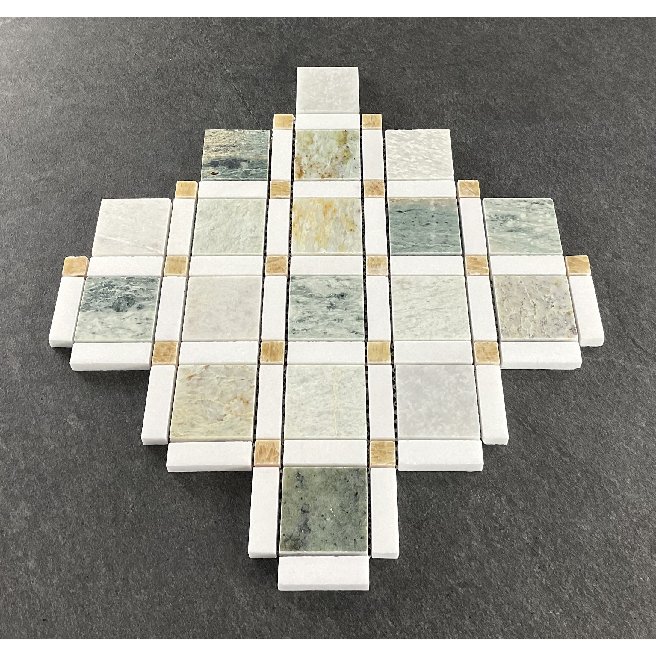 マーブルページ Marble Pinwheel Wall and Floor Mosaic Tiles - Case (10