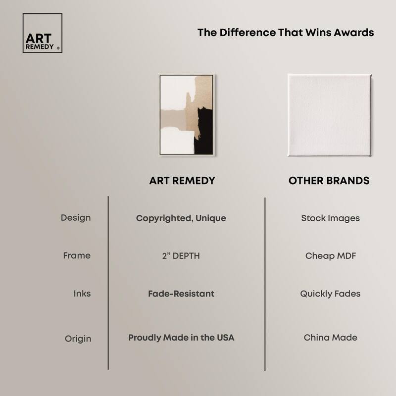 Beige and Black III Canvas by Art Remedy
