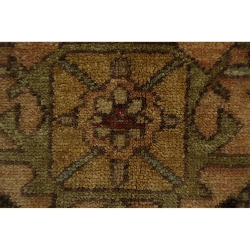 Hand Knotted Oriental 100% Wool Carpet Traditional Floral Oranges & Rust Heriz (serapi) Area Rug - 12' 0'' X 9' 0''