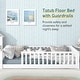 preview thumbnail 12 of 32, Twin Size Floor Bed for Kids with Safety Guardrails and Door and Slats