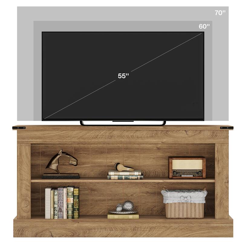 White Stand for 75-Inch TV, Farmhouse