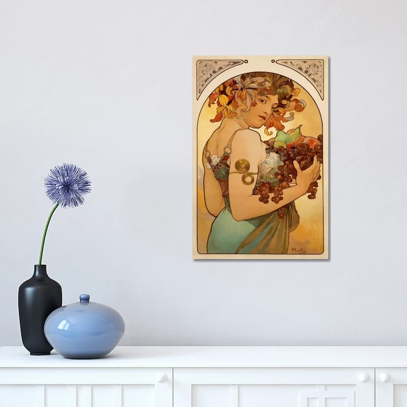 iCanvas "Fruit" by Alphonse Mucha Canvas Print - 18x12x1.5