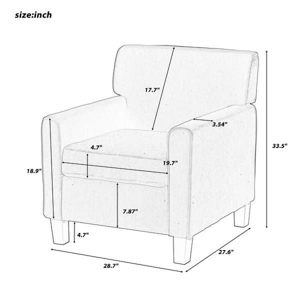 Modern Accent armchair living room chair with solid wood legs Bed
