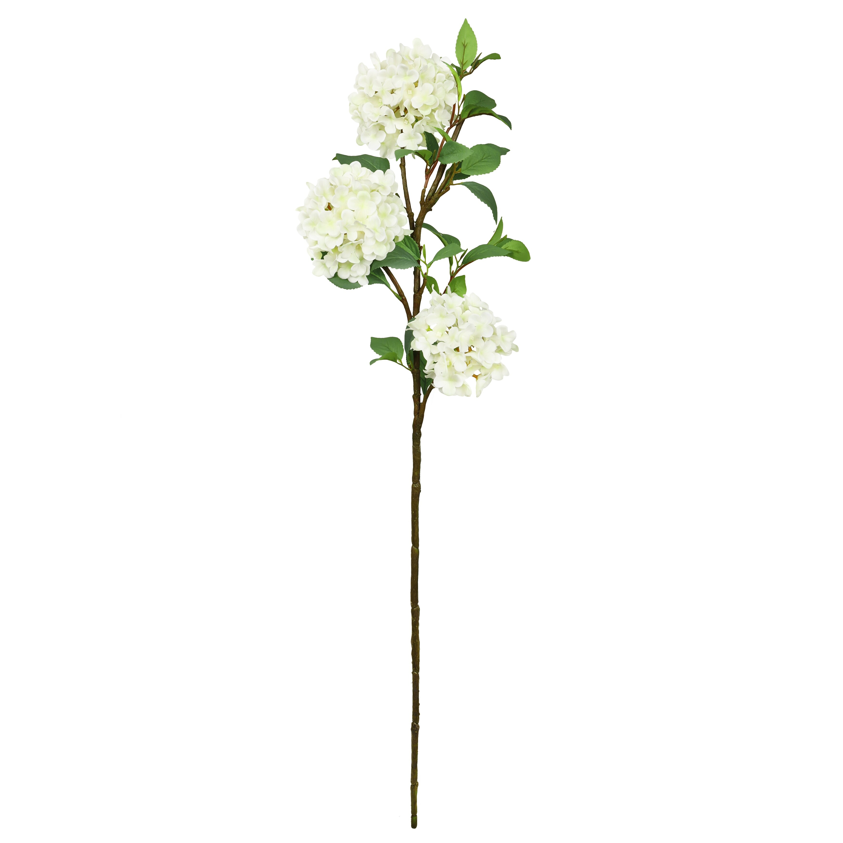 Set of 2 Deluxe Cream White Artificial Hydrangea Flower Stem