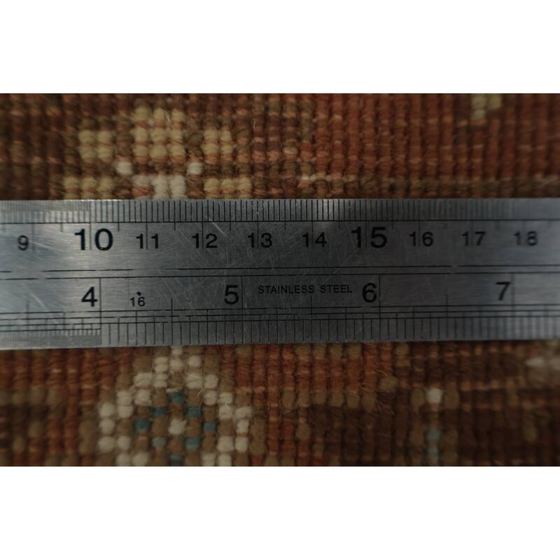 Hand Knotted Oriental 100% Wool Carpet Traditional All-Over Brown Ziegler Area Rug - 3' 11'' X 2' 0''