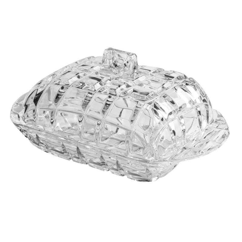 Majestic Gifts Inc. Crystal Covered Butter/Cheese Dish-6.8" Length - 6.8" Length