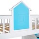 preview thumbnail 9 of 7, Blue Full Pine Bunk Bed with Changeable Table, Storage Staircase, Drawers