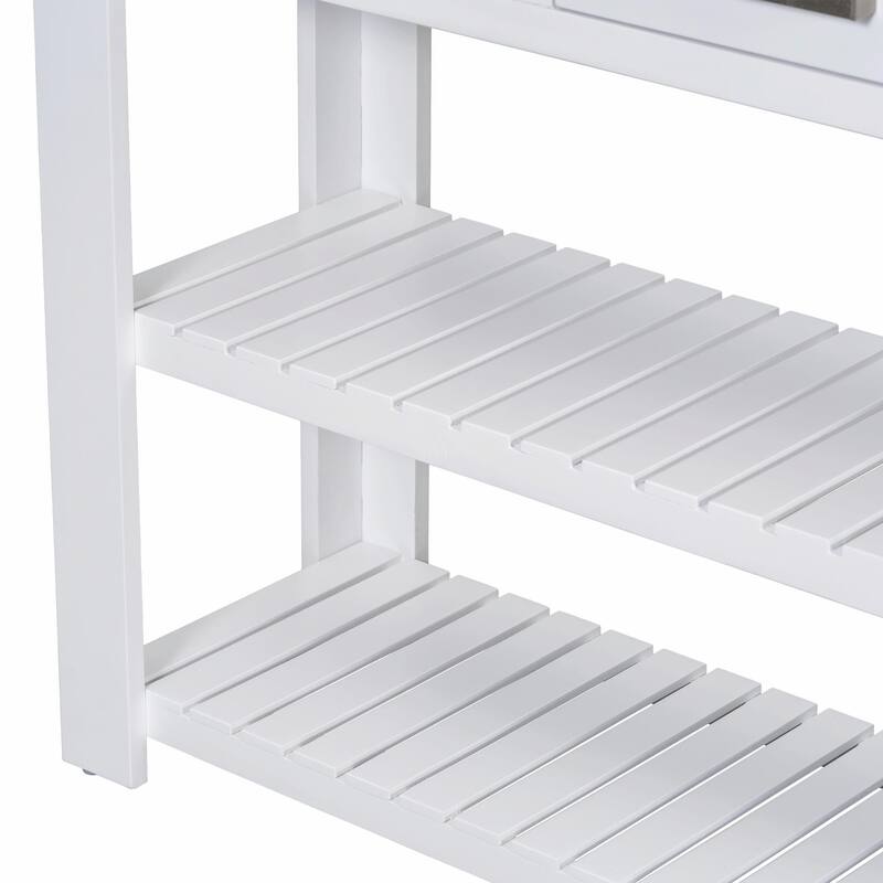 Stylish Entryway Console Table with 4 Drawers and 2 Shelves