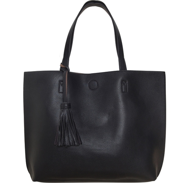 Shop Humble Chic Large Vegan Leather Tote Bag - Reversible Handbag Tassel Purse - 16&quot; x 14&quot; x 4 ...