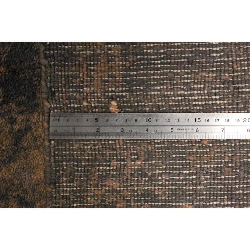 Hand Knotted Oriental Viscose Silk Carpet Modern Abstract Yellow & Gold Abstract Area Rug - 7' 10'' X 5' 7''