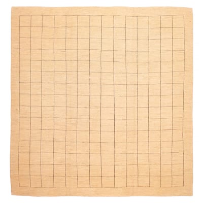 ECARPETGALLERY Flat-Weave Lahor Finest Cream Wool Tapestry Kilim - 13'0 x 13'1