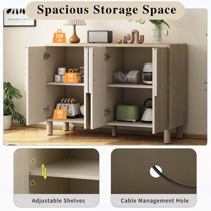 4-Door Buffet Cabinet with Storage
