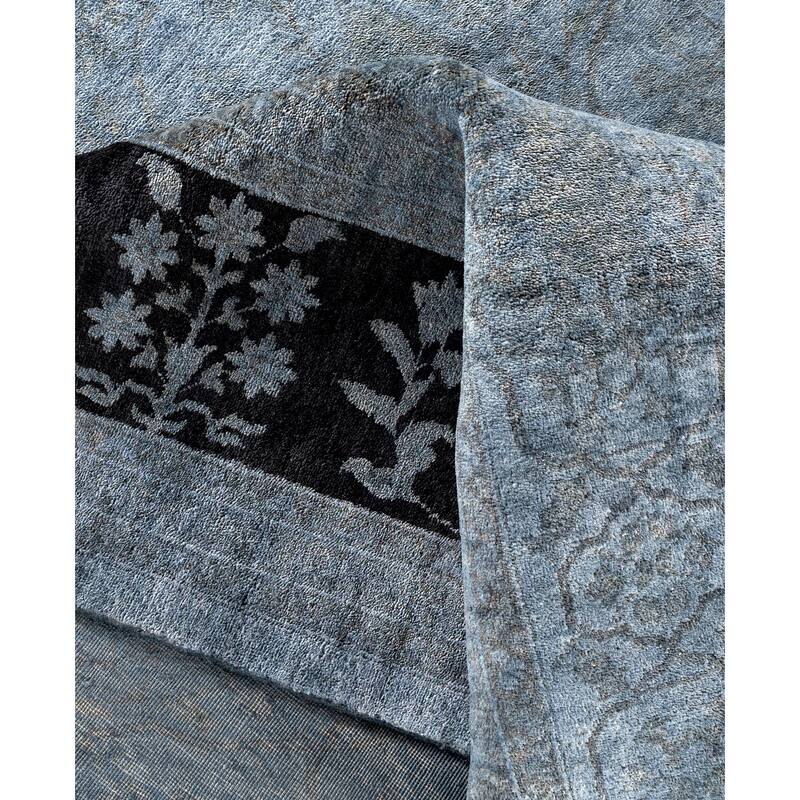Overdyed One-of-a-Kind Hand-Knotted Area Rug - Gray - 9' 1" x 12' 3"