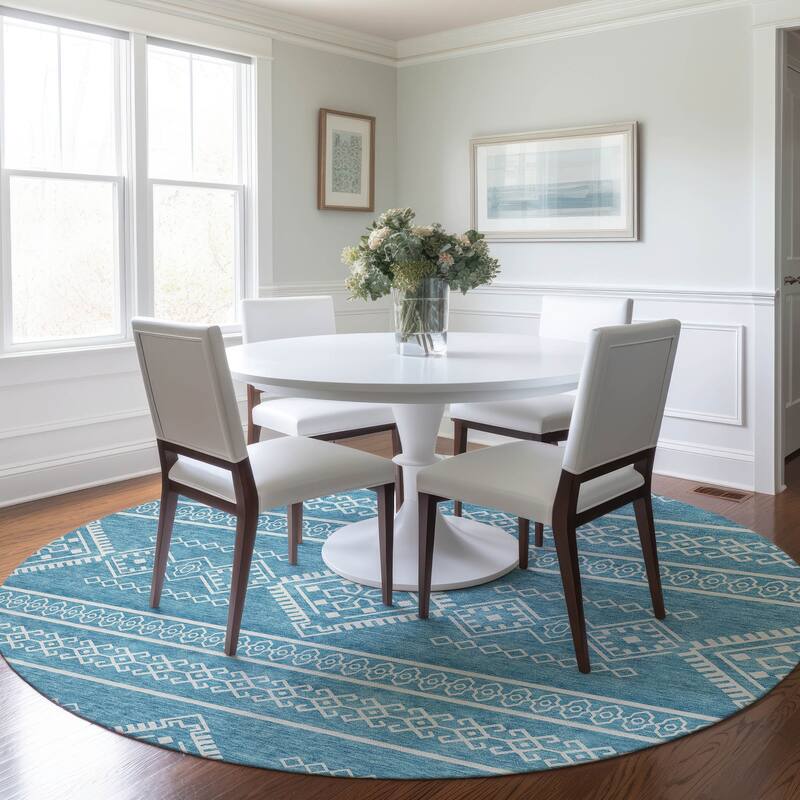 Machine Washable Indoor/ Outdoor Chantille Moroccan Boho Rug