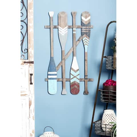 Brown Wood Coastal Nautical Eclectic Ore Collage Wall Art Decor
