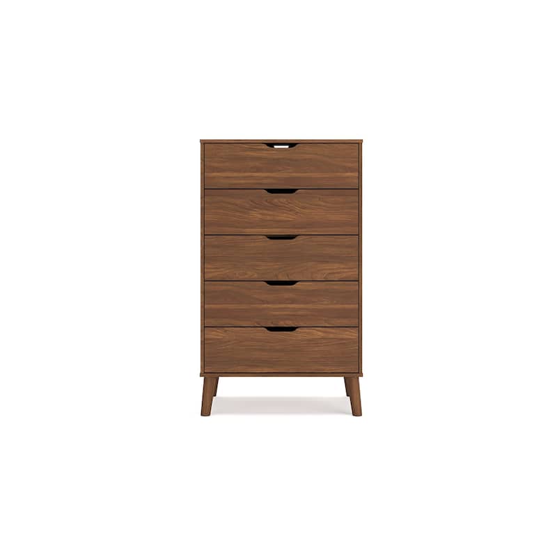 Forni Tall Dresser Chest, 5 Drawers, Transitional Dark Brown, 51 Inch