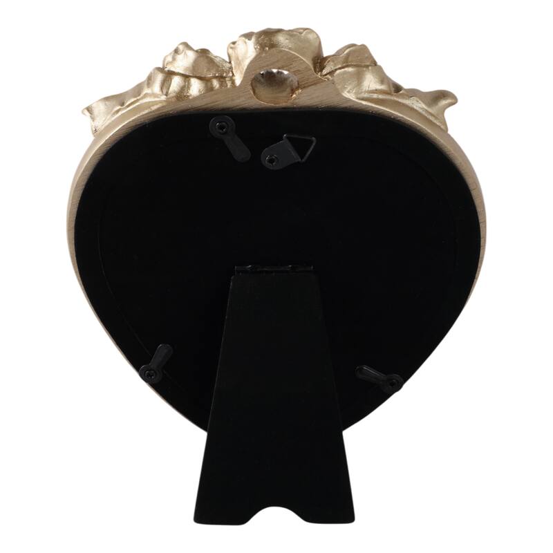 Polyresin Decorative Frame Photo Heart Shape Glam Style Ornate Accents