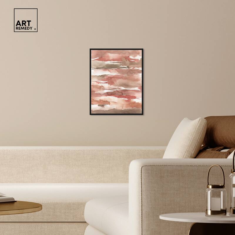 Art Remedy Tone Tinted Powders Framed Boho Abstract 1 Piece Canvas Wall Art