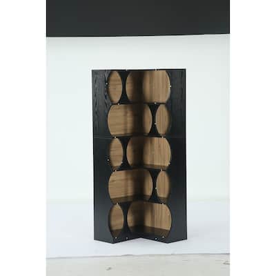 5-Tier Corner Bookshelf, 71" Tall Corner Bookcase Etagere Shelf