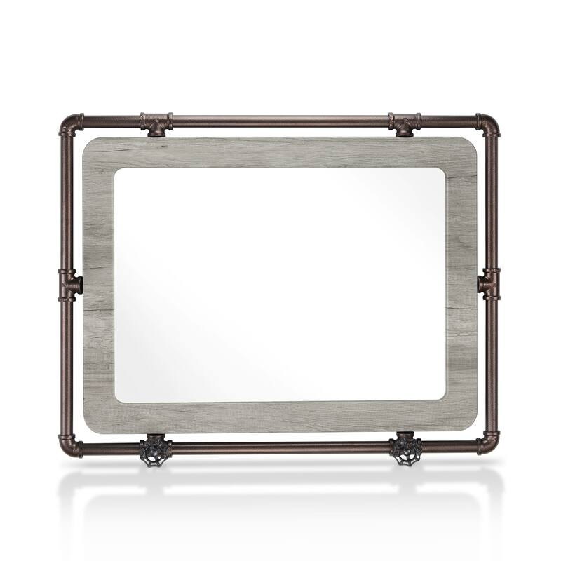 DH BASIC Industrial Pipe and Water Valve Accent Wall Mirror by Denhour