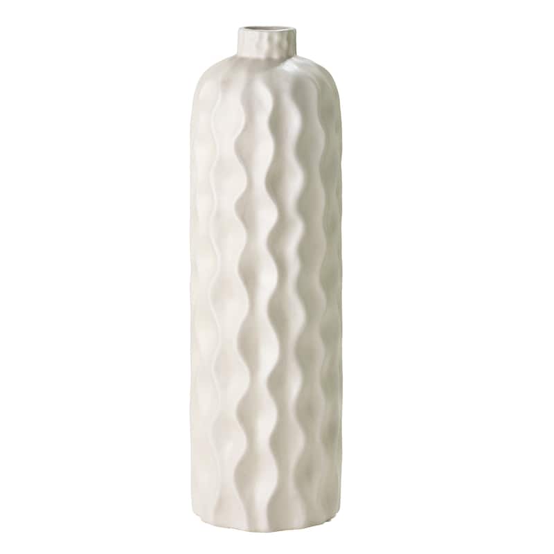 American Art Decor Porcelain Purity Vase Table Top Decor - 19.5" x 6" - 24" x 6.75"