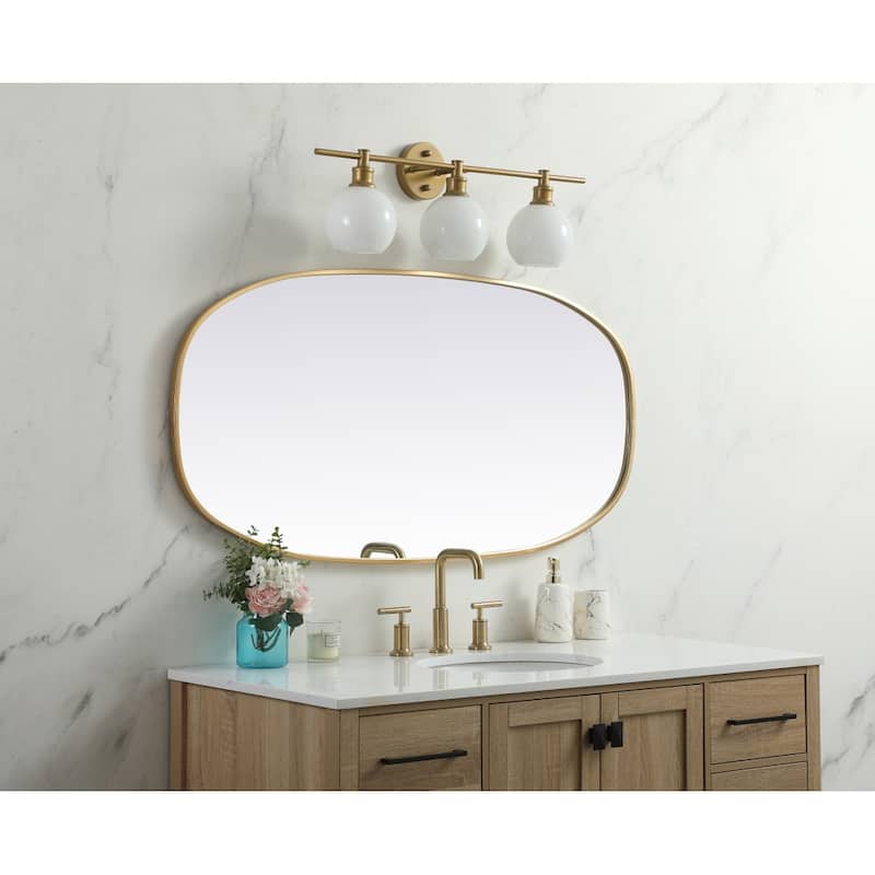 Indigo Home Metal Frame Oval Mirror 24x48 Inch