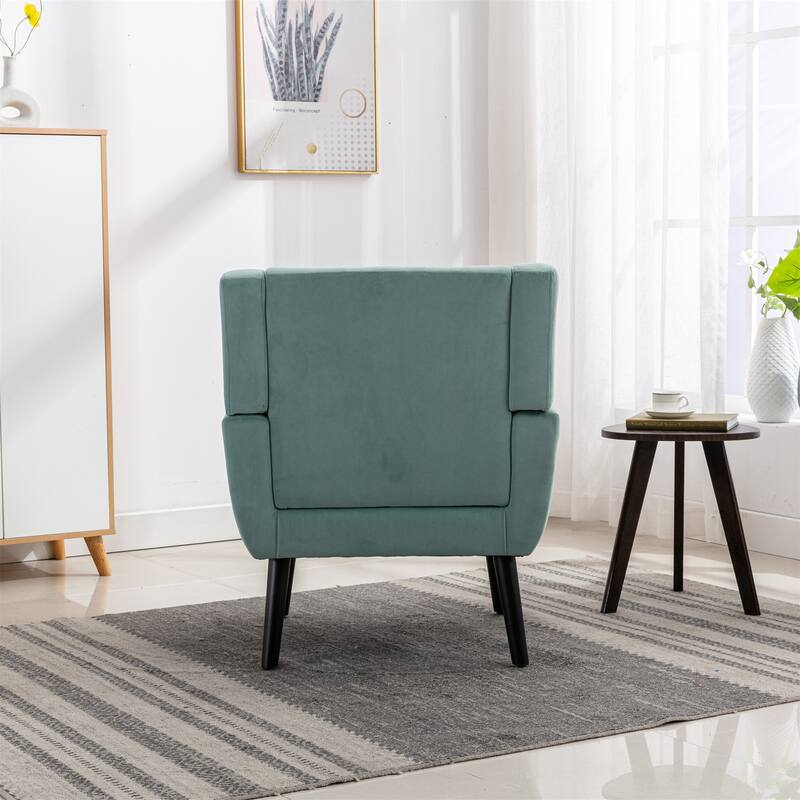 Mint Green Stylish Upholstered Seating Armchair with Tapered Metal Legs, Single Sofa Chair Accent Chair with Flared Armrests
