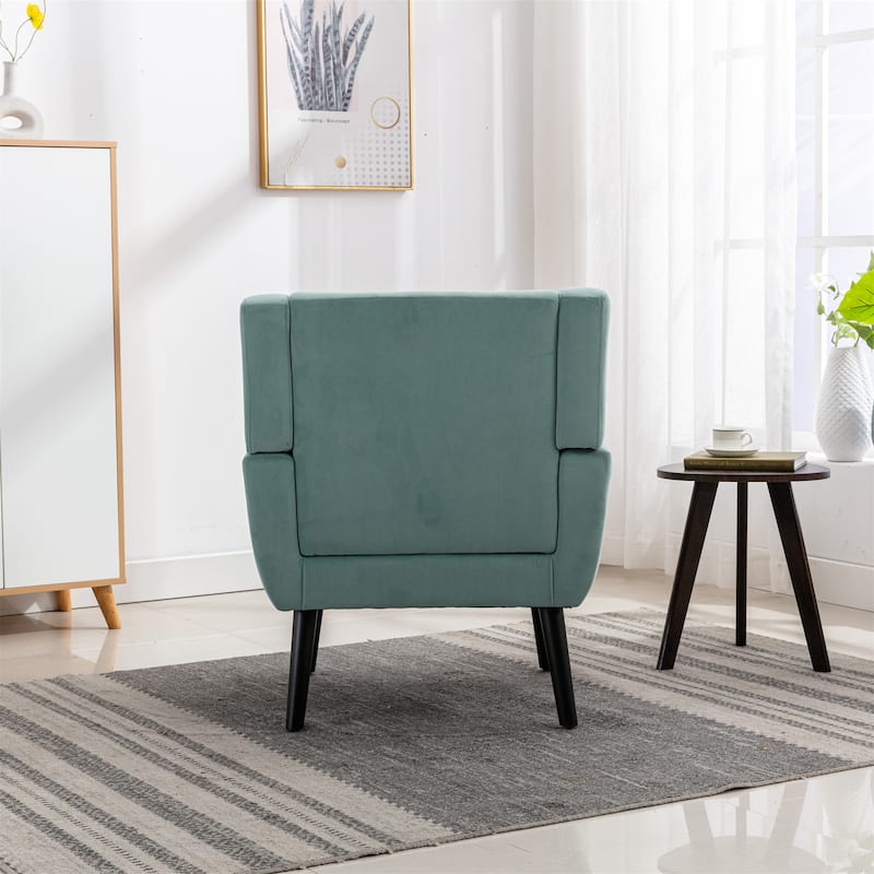 Modern Soft Velvet Material Accent Chair With Black Legs