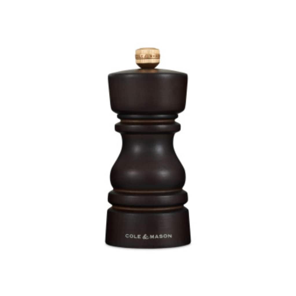 Cole & Mason London Chocolate Wood Salt Mill 5" - Adjustable Grind, Durable Ceramic Mechanism