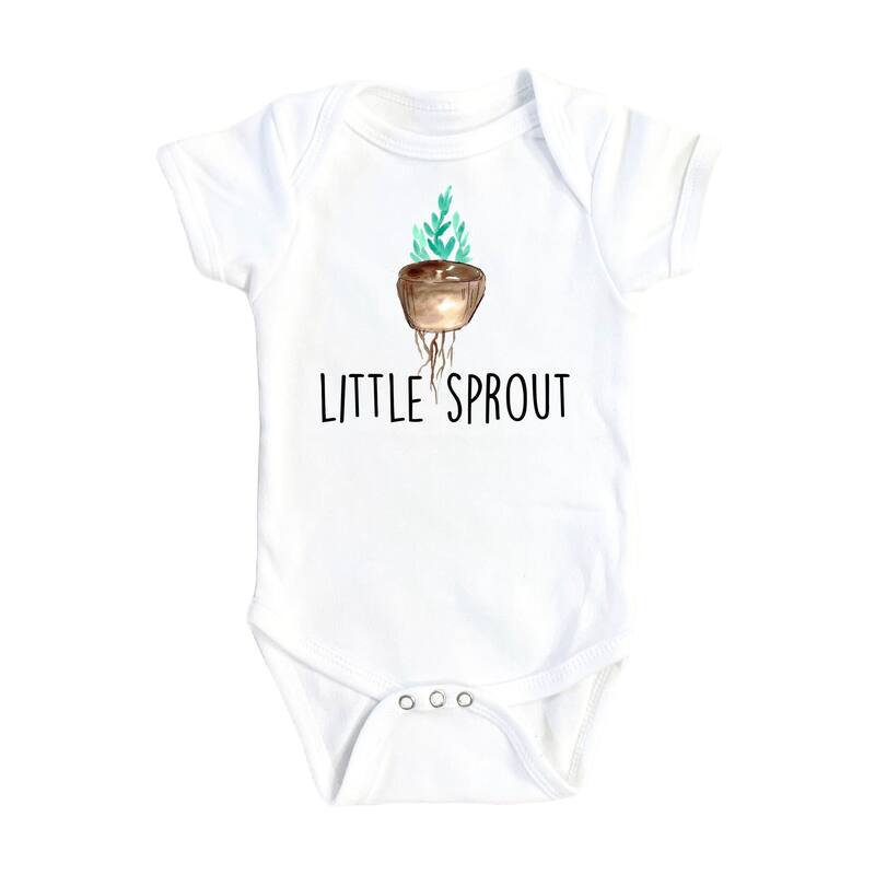 Plant Sprout Little - Baby Boy Girl Clothes Infant Bodysuit Funny Cute Newborn - Blue - 0-3M
