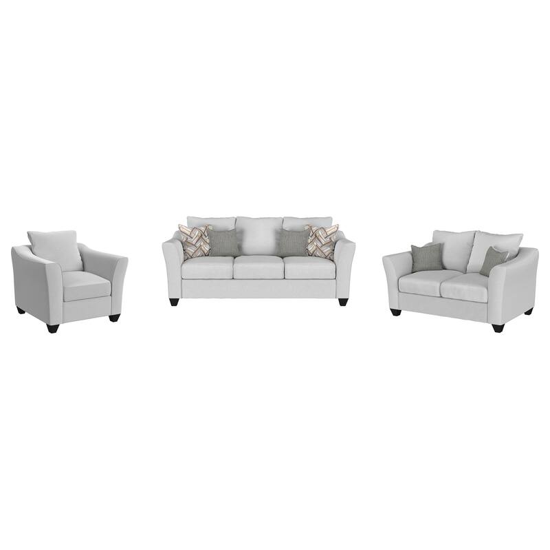 Salizar Upholstered Flared Arm Sofa Set - Grey Mist - 3 Piece