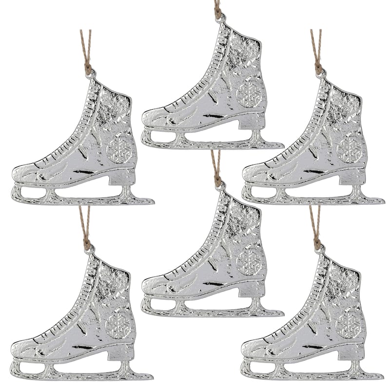 5" Aluminum Skate Ornament Set of 6