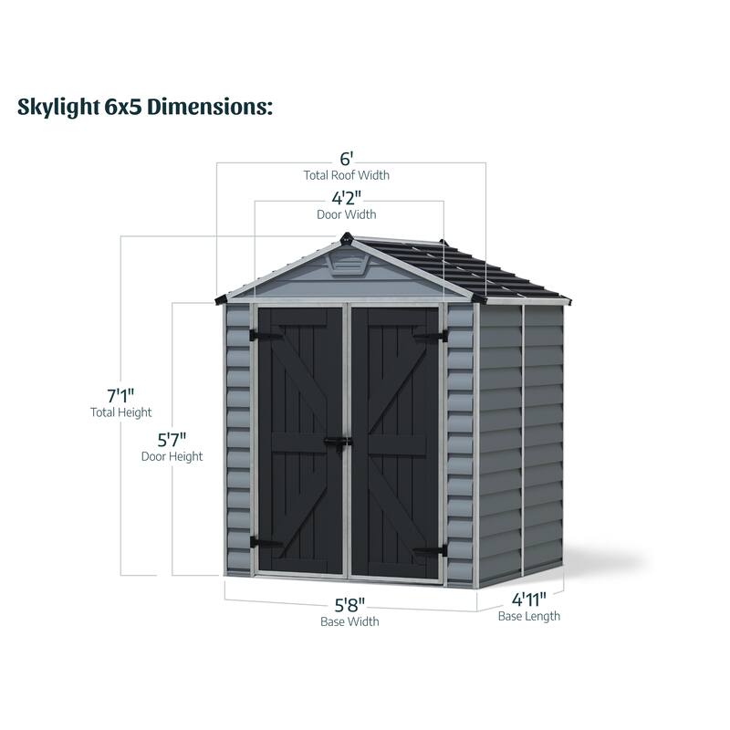 SkyLight D Dark Gray Deco Plastic Garden Outdoor Storage Shed