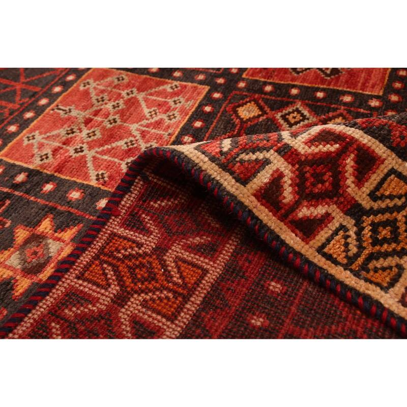 ECARPETGALLERY Hand-knotted Melis Vintage Red Wool Rug - 4'2 x 8'4