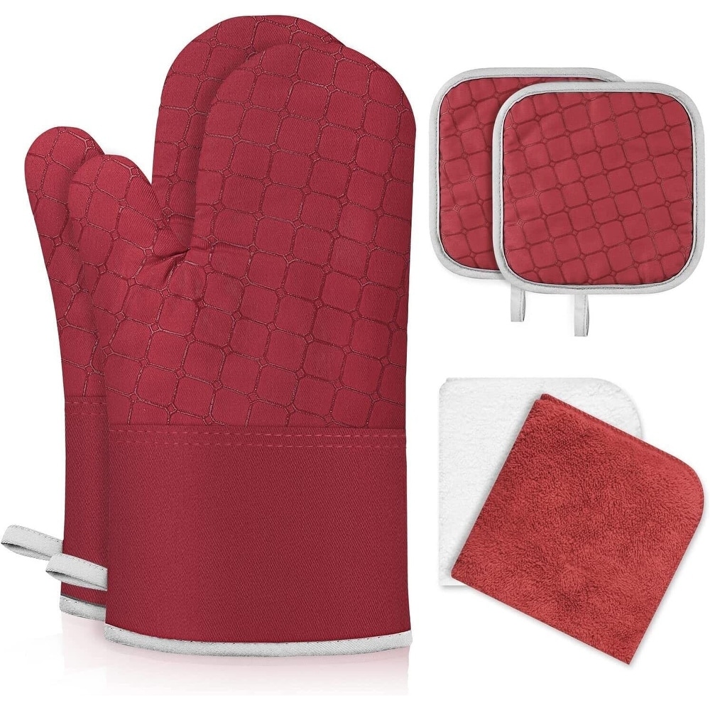 Kitchen Silicone Heat Resistant Hand Protection Protectors Oven Mitt Pad  Pair - Bed Bath & Beyond - 17599522
