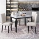preview thumbnail 1 of 6, Merax Faux Marble 5-Piece Dining Set Table with 4 Thicken Cushion Dining Chairs White/Beige+Black