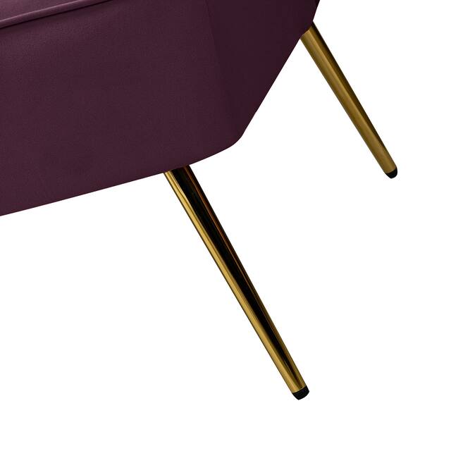 HULALA HOME Monica Modern Velvet Tufted Loveseat with Metal Legs