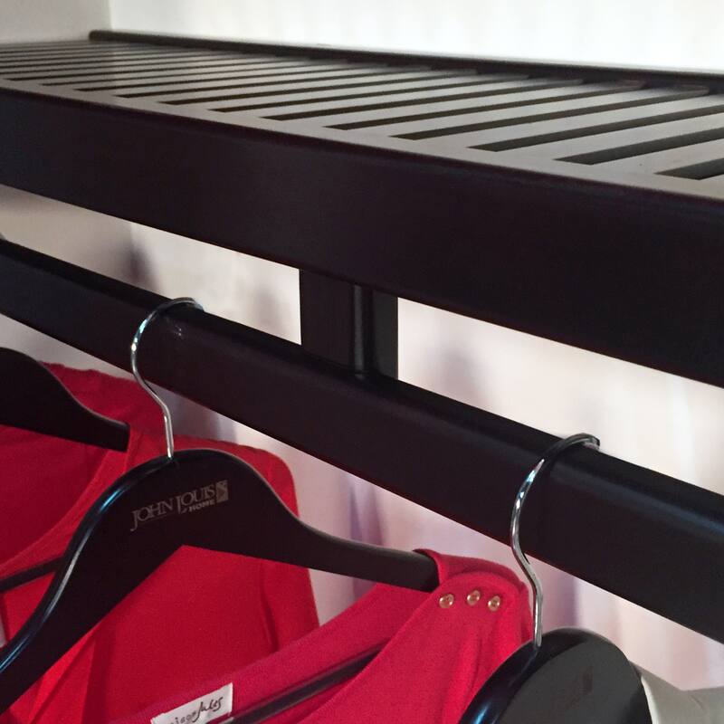 John Louis Home Solid Wood Reach-In Simplicity Closet System with 5-Drawers and Raised Panel Doors Espresso