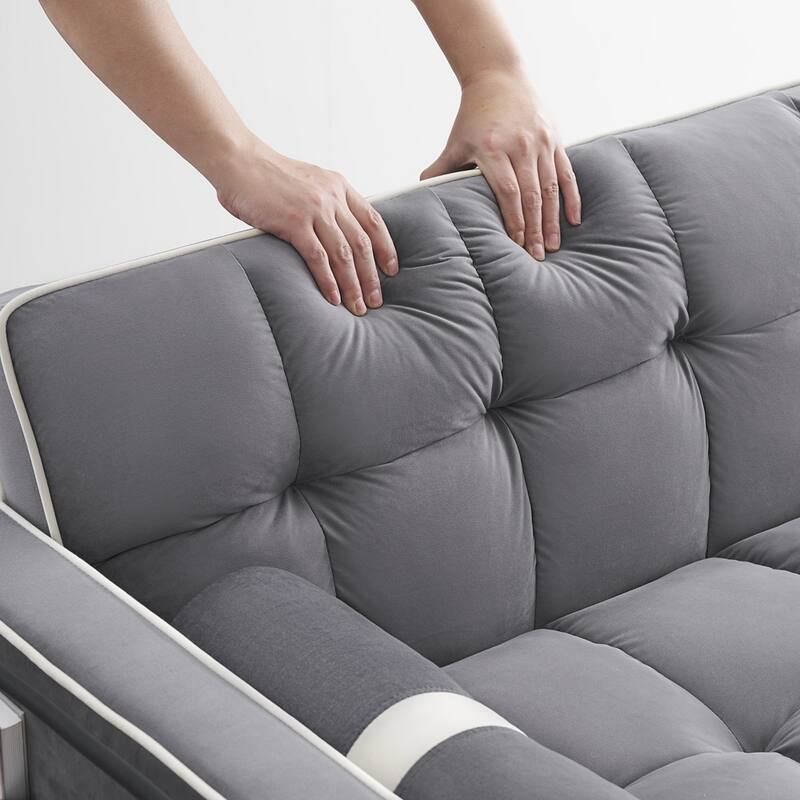 Velvet Convertible Sleeper Sofa Bed