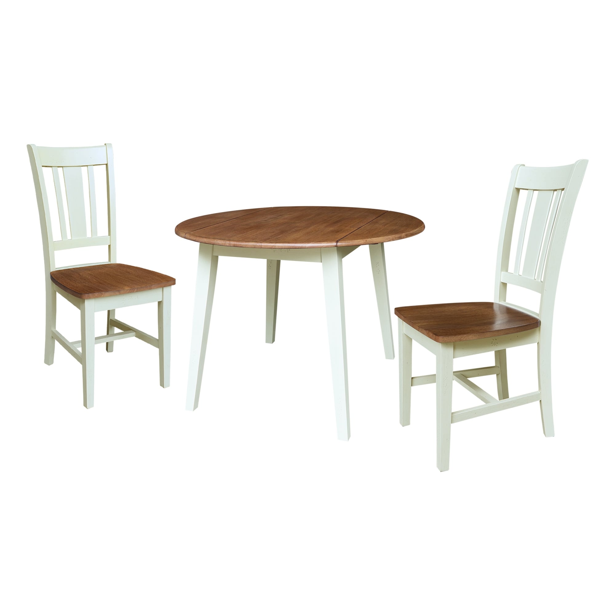 42" Round Dual Drop Leaf Table with Dining Chairs