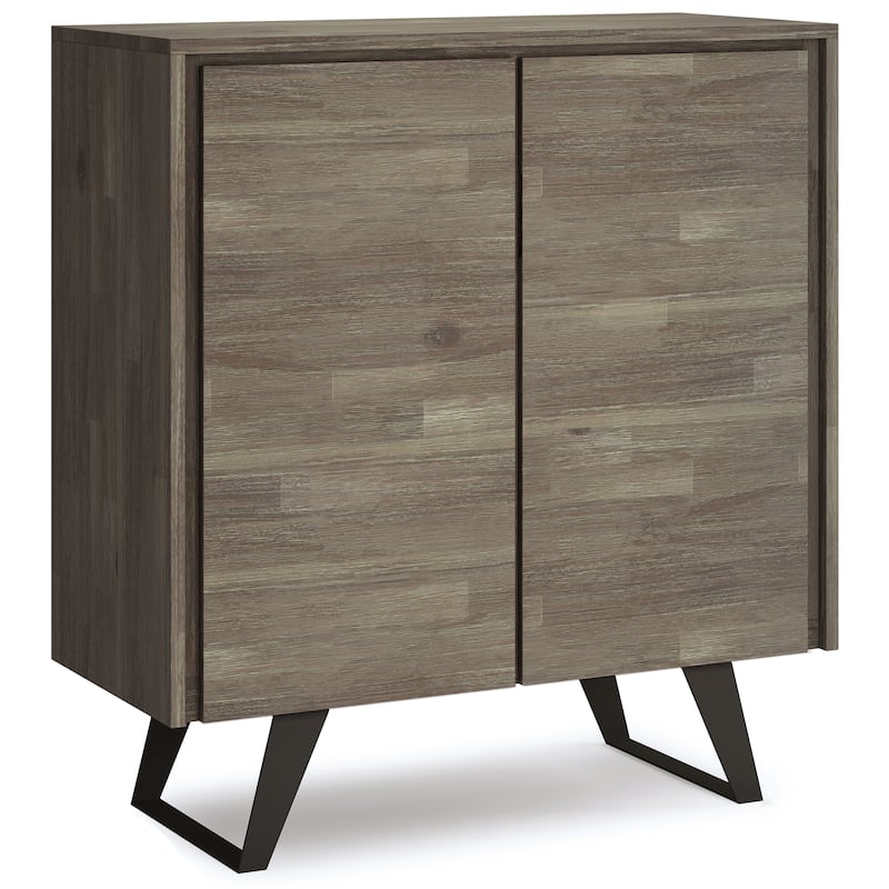 WYNDENHALL Mitchell SOLID WOOD and Metal 39 inch Wide Modern Industrial Medium Storage Cabinet - 39"w x 17"d x 42" h