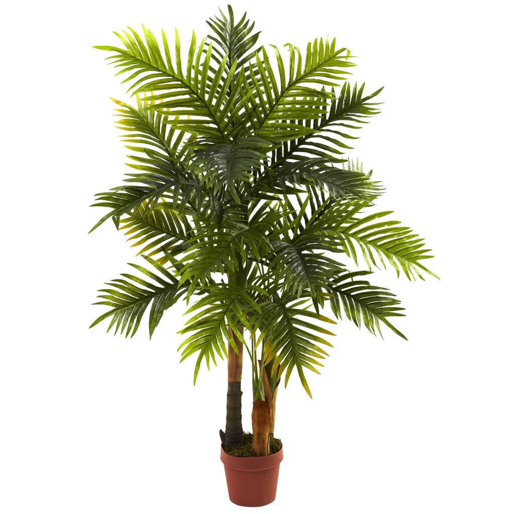 Realistic Palm Tree Decor 4ft - Island Interiors Artificial Tree for Home Office Living Room - 4ft.