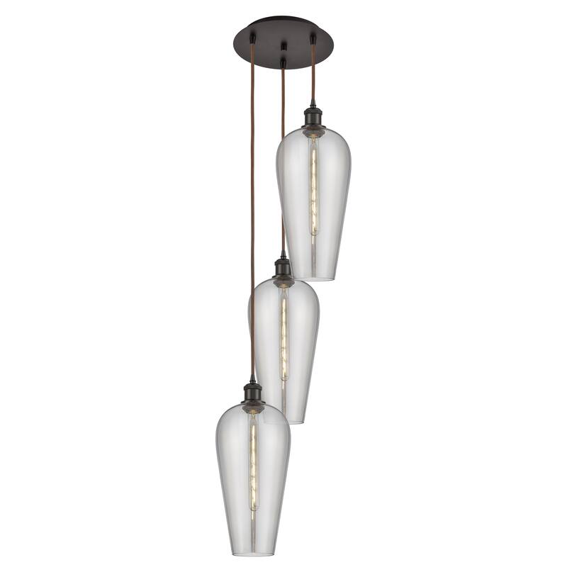 Innovations Lighting Endless Possibilities Ballston - Chelsea - 3 Light 15" Cord Hung Multi Pendant - Oil Rubbed Bronze/Light Smoke