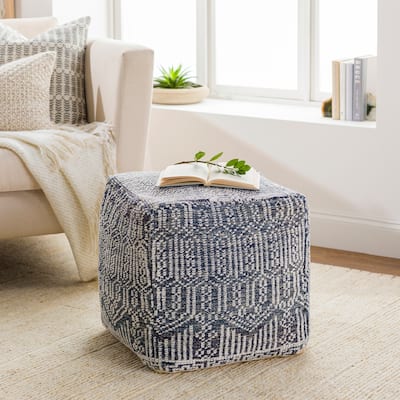 Umair Detailed Geometric Boho Pouf
